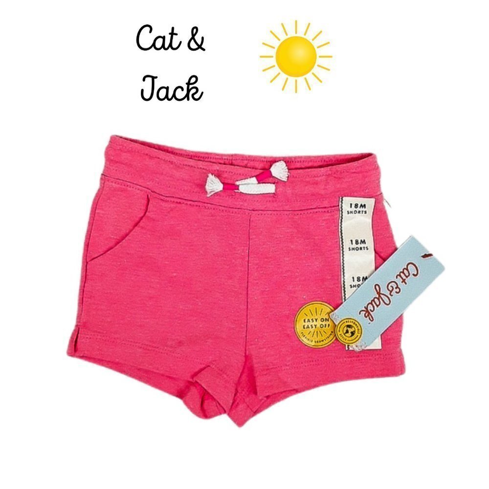 Cat & Jack Toddler Girls Shorts 18M Pink Pull On Elastic Waist New